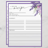 Elegante Paarse bloem | Recept Kaarten (Voorkant / Achterkant)