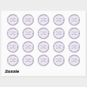 Elegante paarse bloem ronde sticker (Vel)
