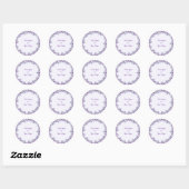 Elegante paarse bloem ronde sticker (Vel)