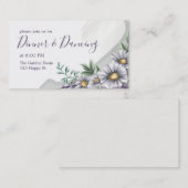 Elegante Paarse Bloem Watercolor Ontvangst Informatiekaartje (Voorkant / Achterkant)