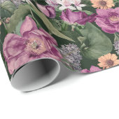 Elegante Paarse Bloem Wilde Bloem Cadeaupapier (Rol Hoek)