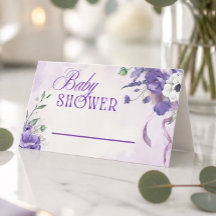 Elegante paarse bloemachtige babyshower foodtent