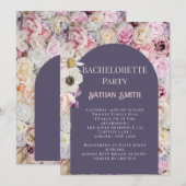Elegante Paarse Bloemboog Zomer Bachelorette Kaart (Voorkant / Achterkant)