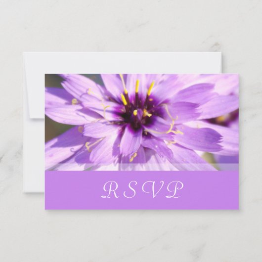 Elegante,  paarse bloembruiloft RSVP-kaarten RSVP Kaartje (Achterkant)