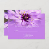 Elegante,  paarse bloembruiloft RSVP-kaarten RSVP Kaartje (Voorkant / Achterkant)