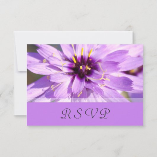 Elegante,  paarse bloembruiloft RSVP-kaarten RSVP Kaartje (Achterkant)