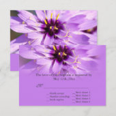 Elegante,  paarse bloembruiloft RSVP-kaarten RSVP Kaartje (Voorkant / Achterkant)