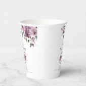 Elegante paarse bloemen 60e verjaardagsfeest papieren bekers (Rechts)