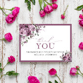 Elegante Paarse Bloemen 70e Verjaardag bedankje