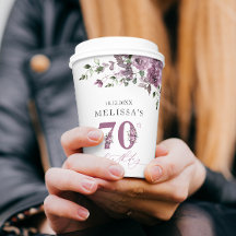 Elegante paarse bloemen 70e verjaardagsfeest