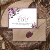 Elegante Paarse Bloemen 90e Verjaardag Dank u kaar