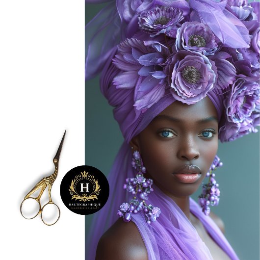 Elegante Paarse Bloemen Afro-Amerikaanse Decoupage Tissuepapier