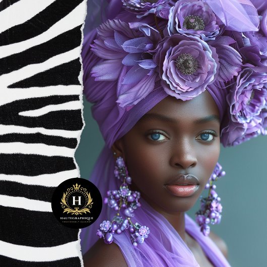 Elegante Paarse Bloemen Afro-Amerikaanse Decoupage Tissuepapier