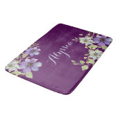 Elegante paarse bloemen badmat (Gekanteld)