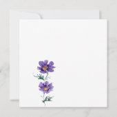 Elegante paarse bloemen bedankkaart (Achterkant)