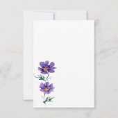 Elegante paarse bloemen bedankkaart (Achterkant)