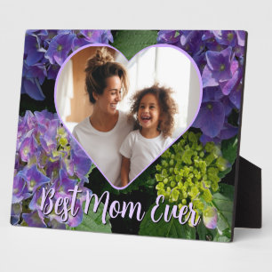 Elegante paarse bloemen Beste moeder ooit foto tem Fotoplaat