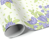 Elegante paarse bloemen bloemenbron cadeaupapier (Rol Hoek)