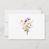 Elegante Paarse Bloemen Boho Chic Unieke Bruiloft RSVP Kaartje (Achterkant)