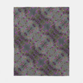Elegante Paarse Bloemen Botanisch Grijs Fleece Deken (Voorkant)