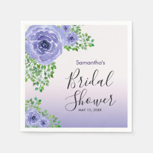 Elegante Paarse Bloemen   Bruidsuitnodiging Servet