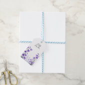 Elegante Paarse Bloemen Cadeaulabel (Met Touw)