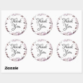 Elegante paarse bloemen dank u ronde sticker (Vel)