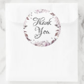 Elegante paarse bloemen dank u ronde sticker (Tas)
