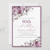 Elegante Paarse Bloemen elke leeftijd Verjaardag Kaart (Voorkant)