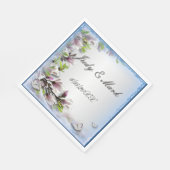 Elegante Paarse bloemen en vlinder papier servette Servet (Hoek)