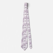 Elegante paarse bloemen en vlinders stropdas (Voorkant)