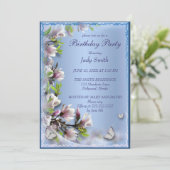 Elegante Paarse bloemen- en vlinderverjaardag Kaart (Staand voorkant)