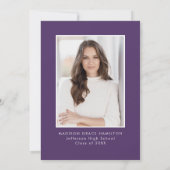 Elegante Paarse Bloemen Foto Graduation Party Kaart (Achterkant)