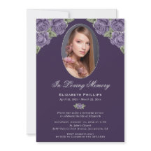 Elegante Paarse Bloemen Foto Memorial Service