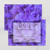 Elegante paarse bloemen Hydrangeas Lavendel RSVP (Voorkant / Achterkant)