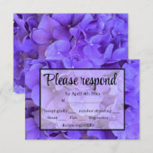 Elegante paarse bloemen Hydrangeas Lavendel RSVP (Voorkant / Achterkant)