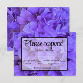 Elegante paarse bloemen Hydrangeas Lavendel RSVP (Voorkant / Achterkant)