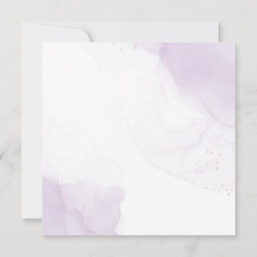 Elegante paarse bloemen in Mason Jar Bloemen bruil Aankondiging (Achterkant)