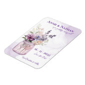 Elegante paarse bloemen in Mason Jar Bloemen bruil Magneet (Linkerzijde)