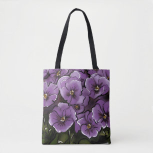 Elegante Paarse Bloemen LGBTQ Mrs & Mrs Trouw Tote Bag