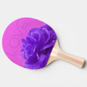 Elegante Paarse Bloemen Liefde Tafeltennisbatje (Zijkant)