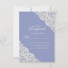 Elegante paarse bloemen lint responskaart RSVP kaartje