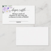 Elegante Paarse Bloemen Luier Raffle Kaart (Voorkant / Achterkant)