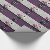Elegante Paarse Bloemen Mason Jar Wedding Party Gi Cadeaupapier (Hoek)