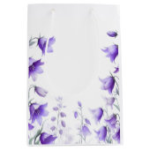 Elegante Paarse Bloemen Medium Cadeauzakje (Voorkant)