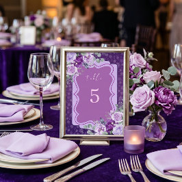 Elegante paarse bloemen met lavendelrozen, kaart