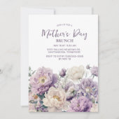 Elegante paarse bloemen Moederdag brunch Kaart (Voorkant)