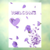 Elegante Paarse Bloemen Moon Wedding Unity Candle  Raamsticker (Vel 3)