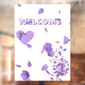 Elegante Paarse Bloemen Moon Wedding Unity Candle  Raamsticker (Vel 2)