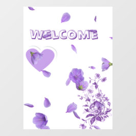 Elegante Paarse Bloemen Moon Wedding Unity Candle  Raamsticker